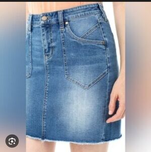 Liverpool Blue Denim Mini Skirt